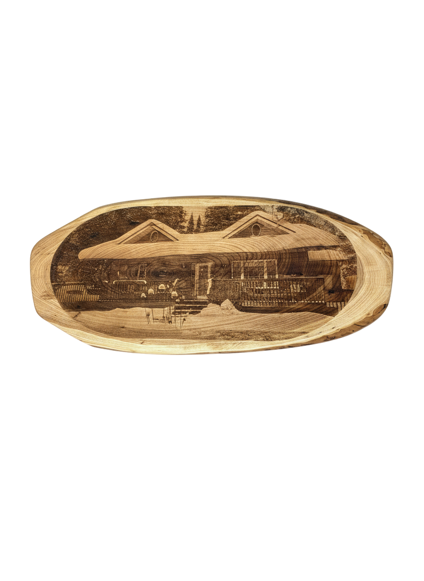 Rotated laser-engraved wooden plaque