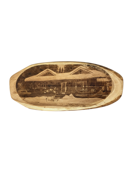 Rotated laser-engraved wooden plaque